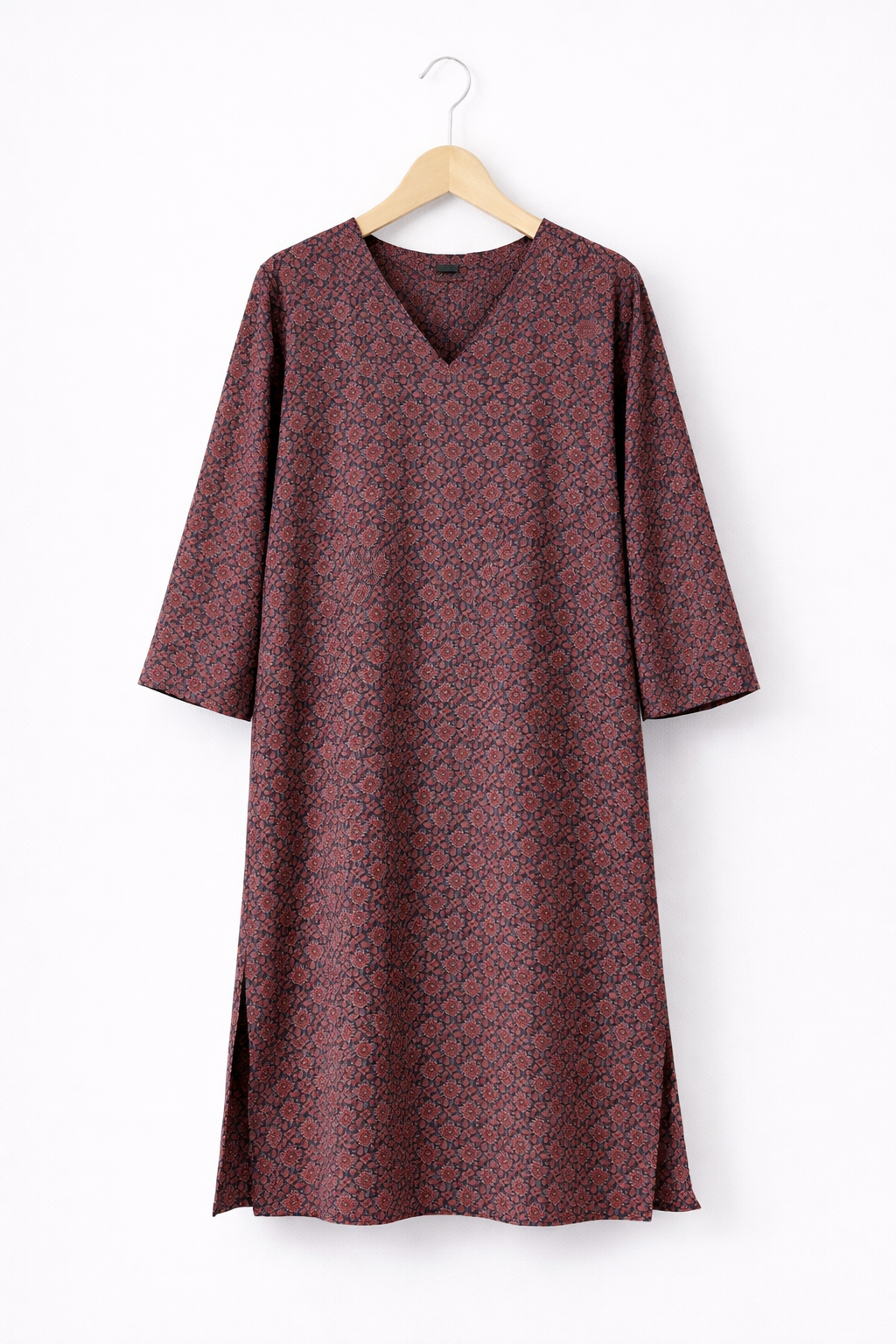 Blue Ajrakh Printed Cotton Kurti