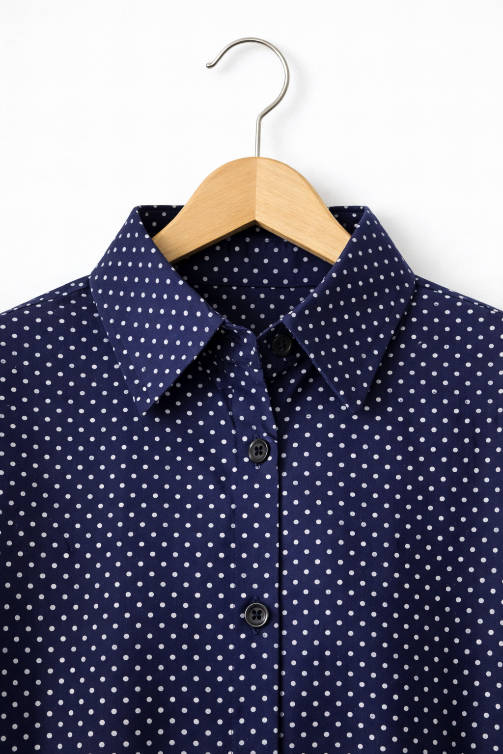 Cotton Polka Dot Shirt Dress