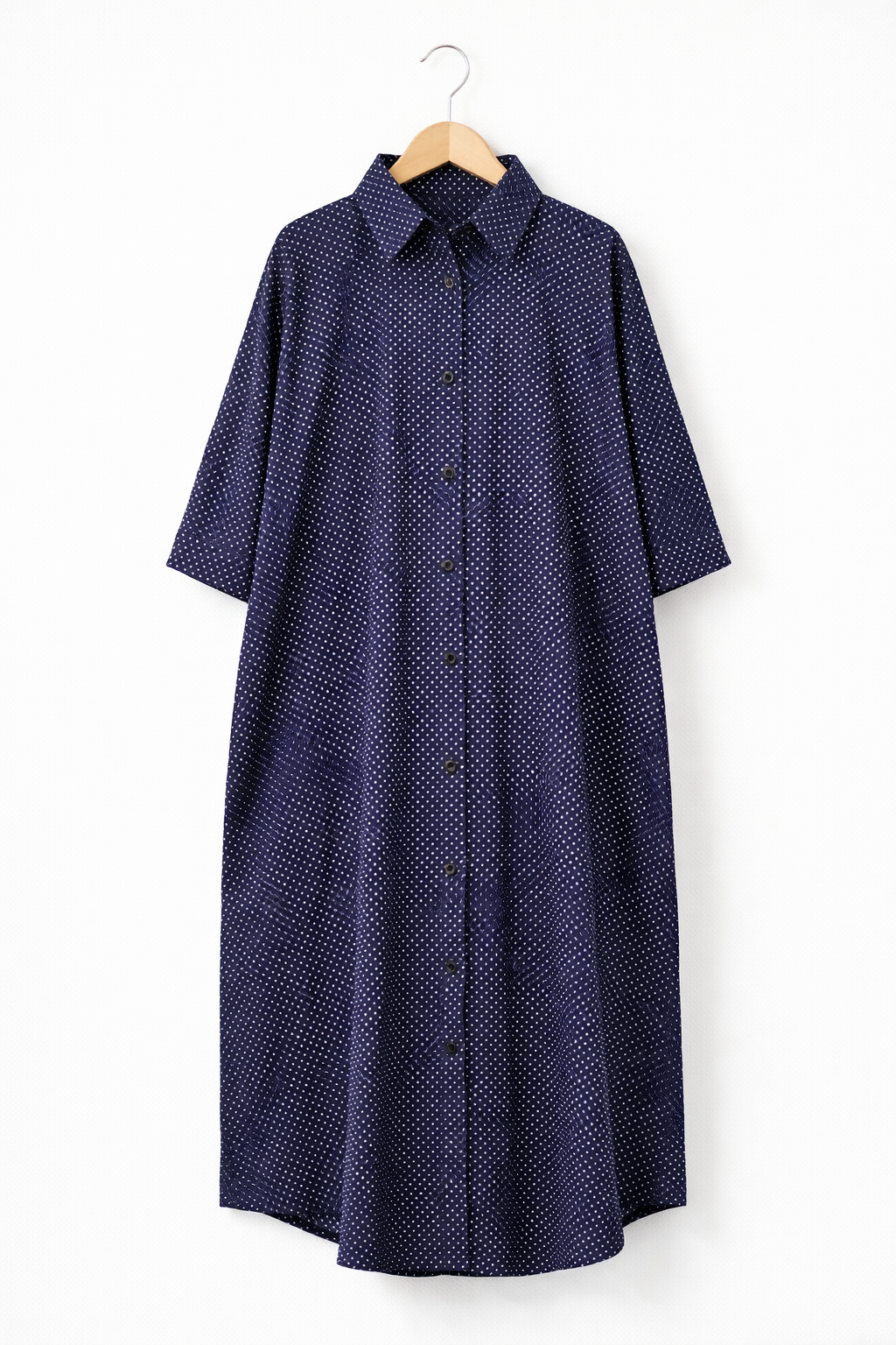 Cotton Polka Dot Shirt Dress