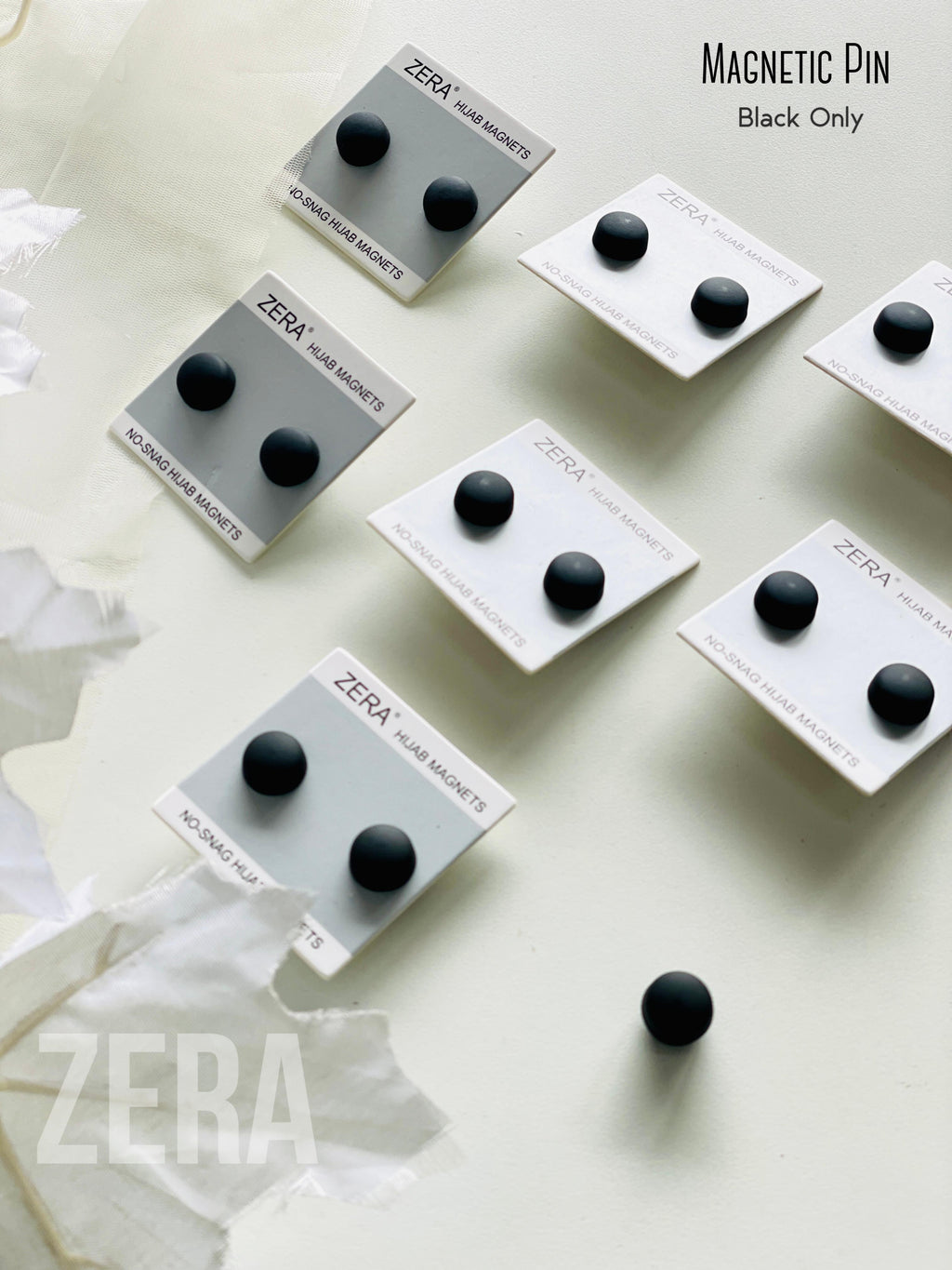 ZERA Exclusive Premium Magnetic Hijab Pin – No-Snag | Black Only