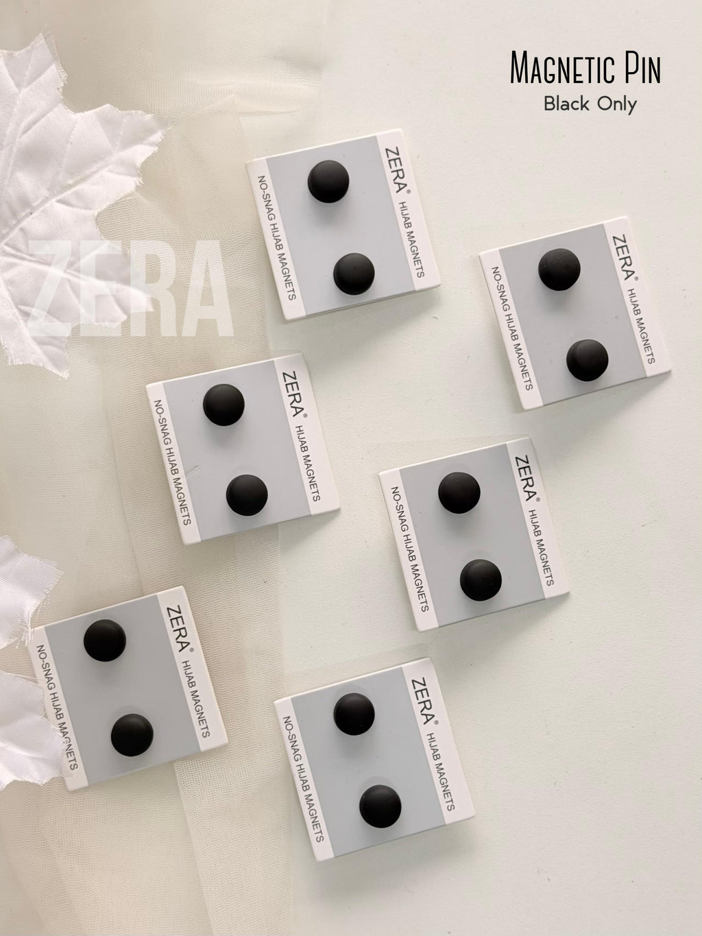 ZERA Exclusive Premium Magnetic Hijab Pin – No-Snag | Black Only