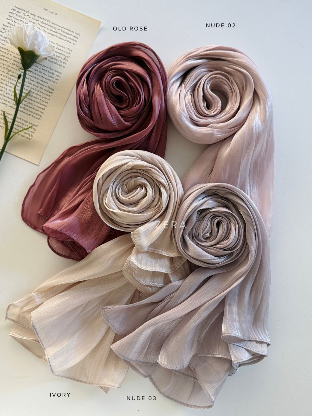 ZERA Imported Premium Organza Shimmer Hijab | Elegant Party Wear | Lightweight & Gloss Finish