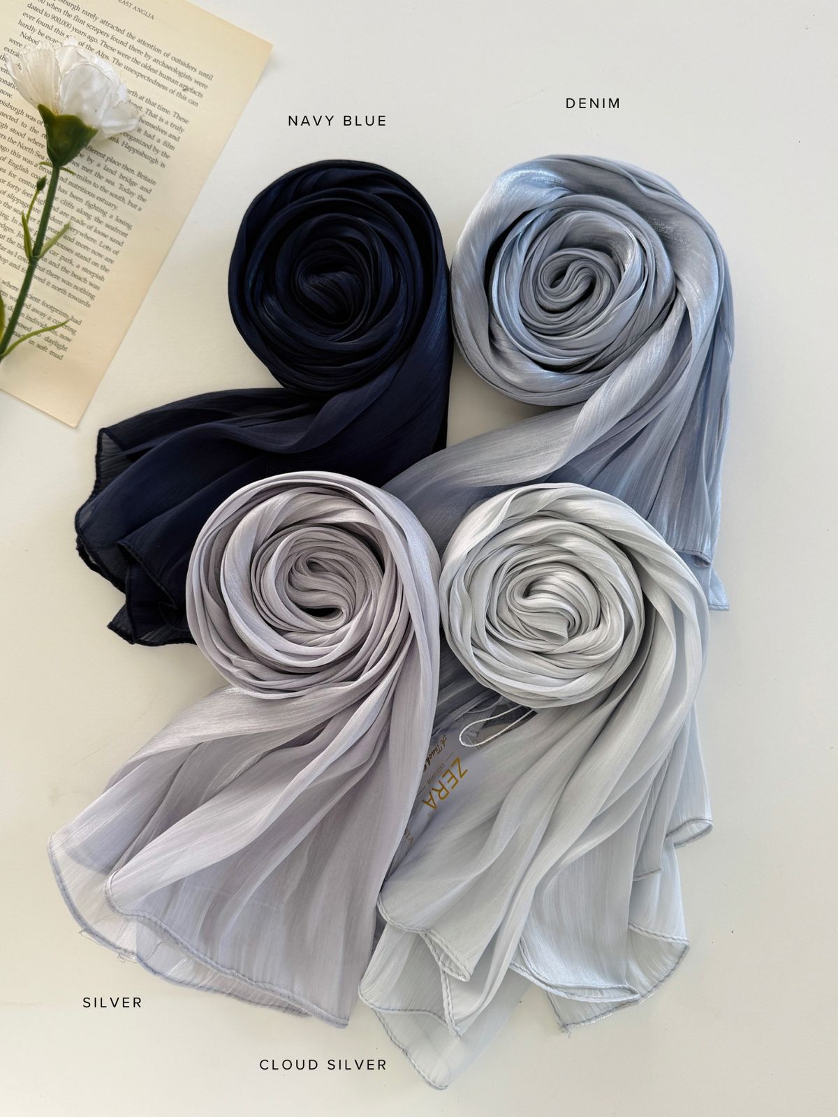 ZERA Imported Premium Organza Shimmer Hijab | Elegant Party Wear | Lightweight & Gloss Finish