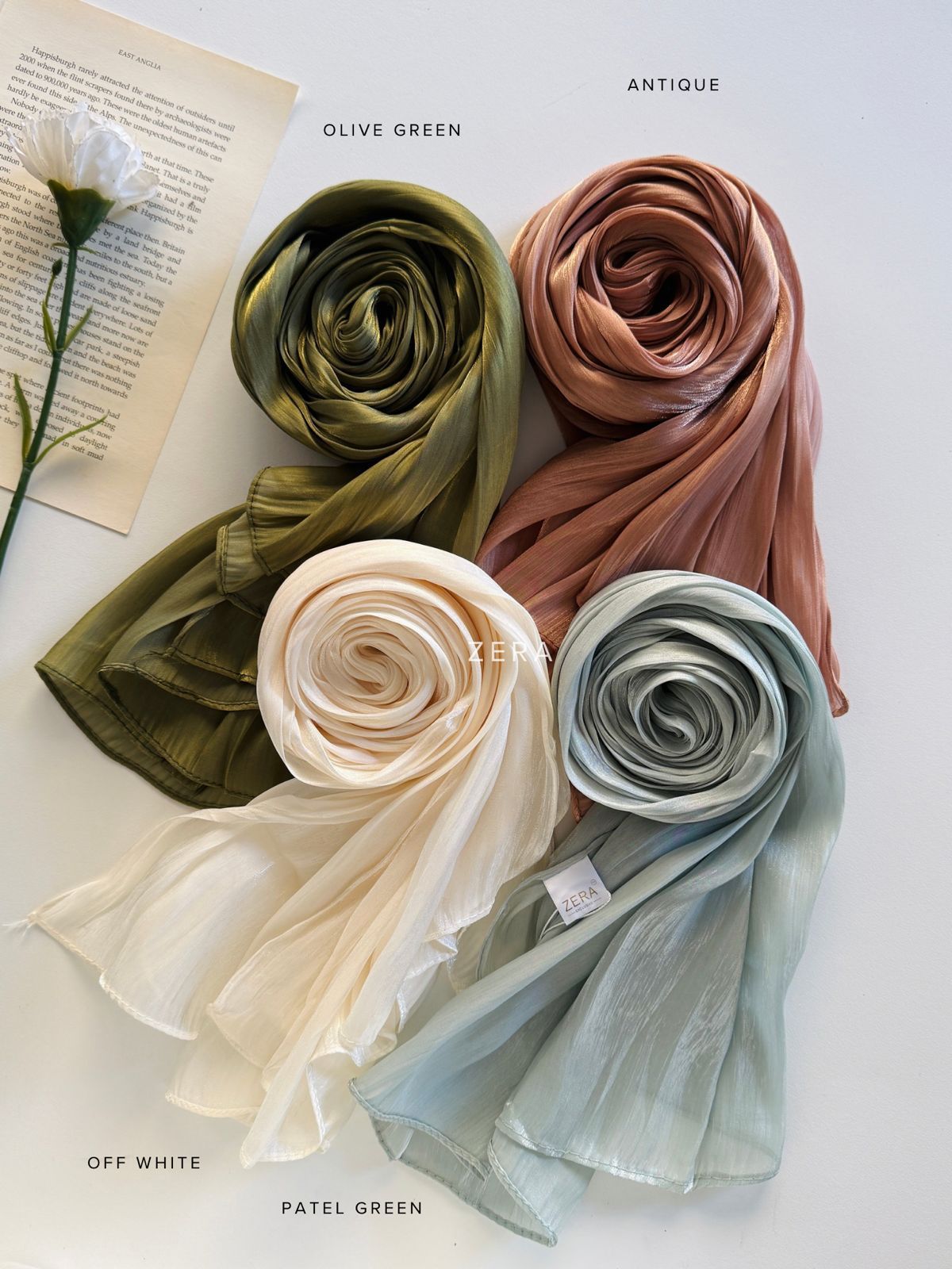 ZERA Imported Premium Organza Shimmer Hijab | Elegant Party Wear | Lightweight & Gloss Finish