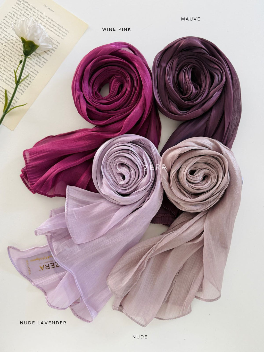 ZERA Imported Premium Organza Shimmer Hijab | Elegant Party Wear | Lightweight & Gloss Finish