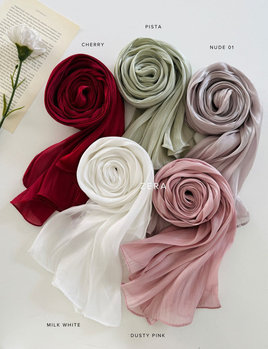 ZERA Imported Premium Organza Shimmer Hijab | Elegant Party Wear | Lightweight & Gloss Finish
