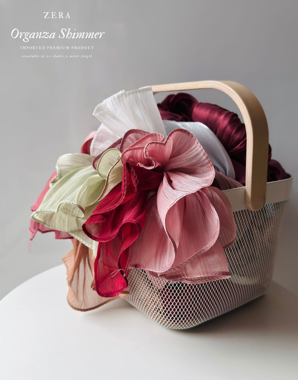 ZERA Imported Premium Organza Shimmer Hijab | Elegant Party Wear | Lightweight & Gloss Finish